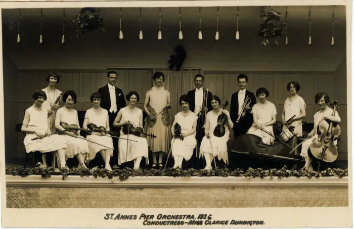 Framed Print : The Orchestra (Conductress Mrs Clarice Dunnington), The Pier, St Annes on Sea, Blackpool Framed Print : The Orchestra (Conductress Mrs Clarice Dunnington), The Pier, St Annes on Sea, Blackpool