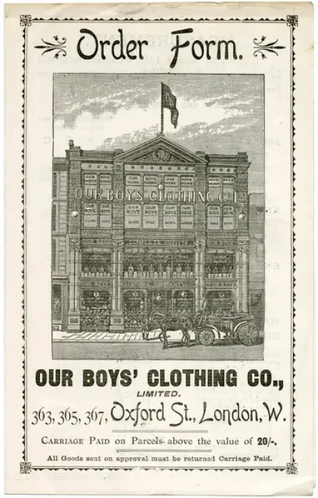 Framed Print : Order form for Our Boys Clothing Company Framed Print : Order form for Our Boys Clothing Company