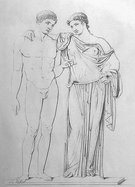 Orestes & Electra. Orestes and his sister Electra sculpture