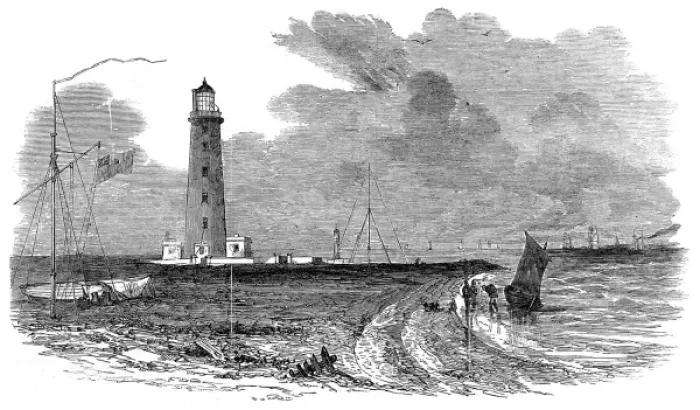 Framed Print : Orfordness Lighthouse and Telegraph Station, 1853 Framed Print : Orfordness Lighthouse and Telegraph Station, 1853