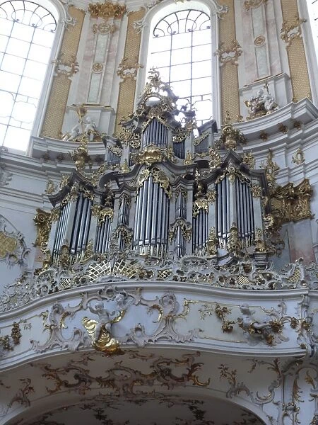 Organ at Ettal Monastery, Upper Bavaria, Germany