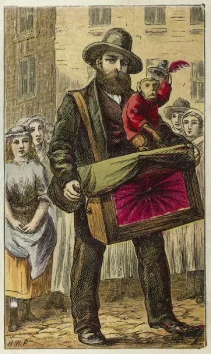 Framed Print : Organ Grinder (Petherick Framed Print : Organ Grinder (Petherick