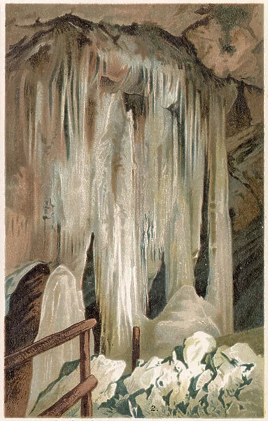 The Organ ice formation in the ice-cave at Dobschau in Hungary Date: circa 1890