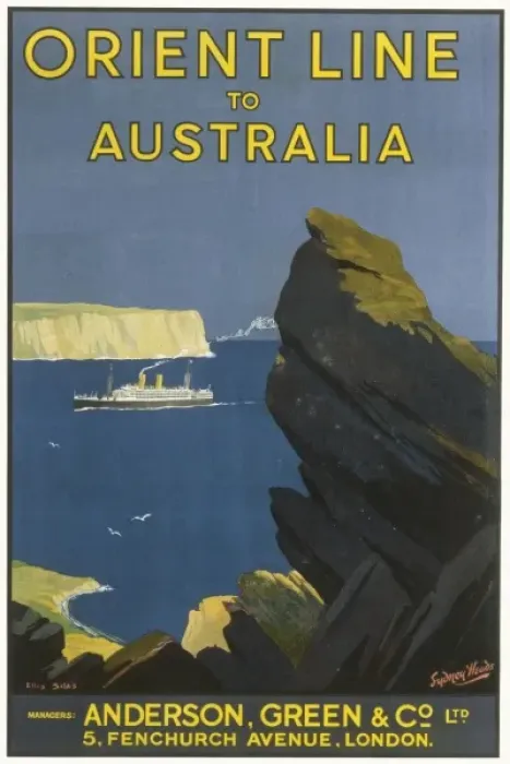 Framed Print : Orient Line to Australia Poster Framed Print : Orient Line to Australia Poster