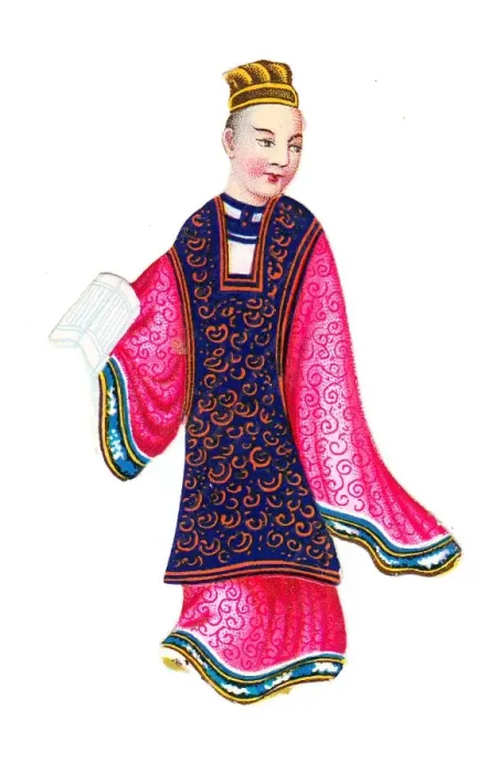 Framed Print : Oriental man on a Victorian scrap Framed Print : Oriental man on a Victorian scrap