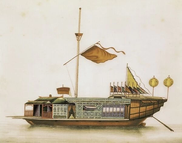 Oriental ship. Engraving