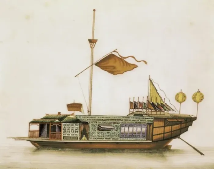 Framed Print : Oriental ship. Engraving Framed Print : Oriental ship. Engraving