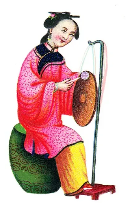 Framed Print : Oriental woman on a Victorian scrap Framed Print : Oriental woman on a Victorian scrap