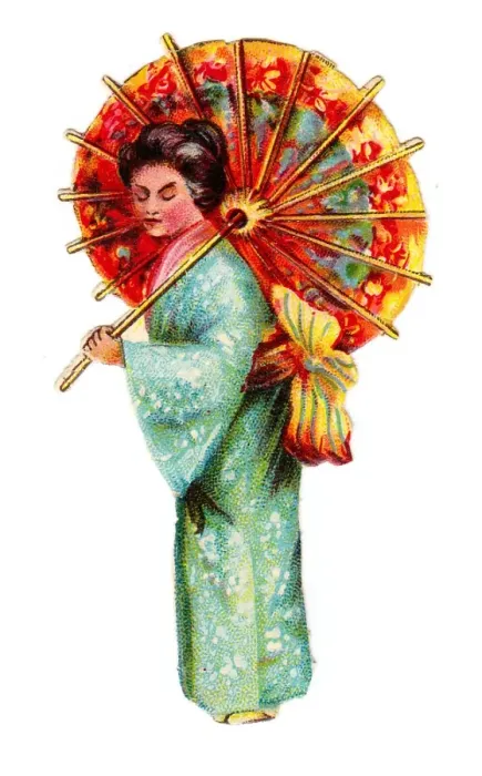 Framed Print : Oriental woman on a Victorian scrap Framed Print : Oriental woman on a Victorian scrap