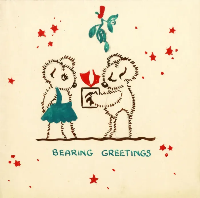 Framed Print : Original Artwork - Christmas card design - Two Bears Framed Print : Original Artwork - Christmas card design - Two Bears