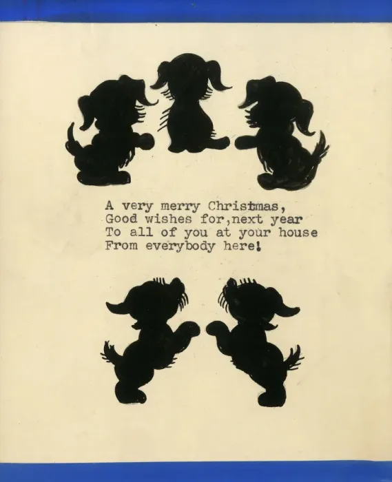 Framed Print : Original Artwork - Christmas card design - Five puppies Framed Print : Original Artwork - Christmas card design - Five puppies
