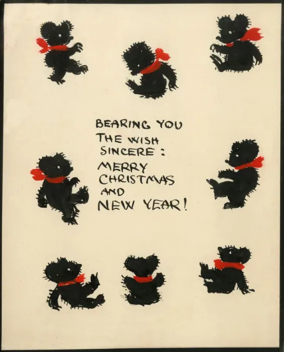 Framed Print : Original Artwork - Christmas greetings from eight teddies Framed Print : Original Artwork - Christmas greetings from eight teddies