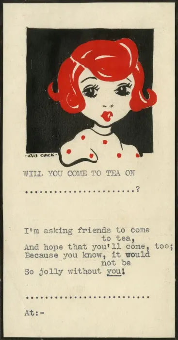 Framed Print : Original Artwork - Come to tea invitation Framed Print : Original Artwork - Come to tea invitation