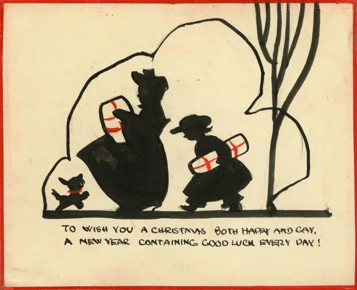 Framed Print : Original Artwork - Delivering Christmas presents
