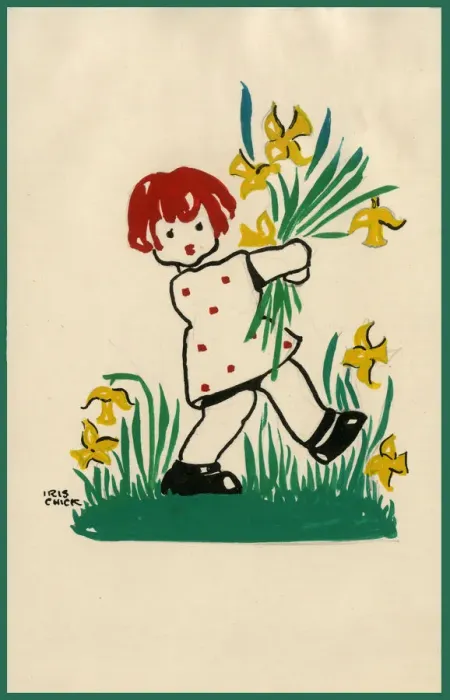 Framed Print : Original Artwork - Easter postcard for children Framed Print : Original Artwork - Easter postcard for children