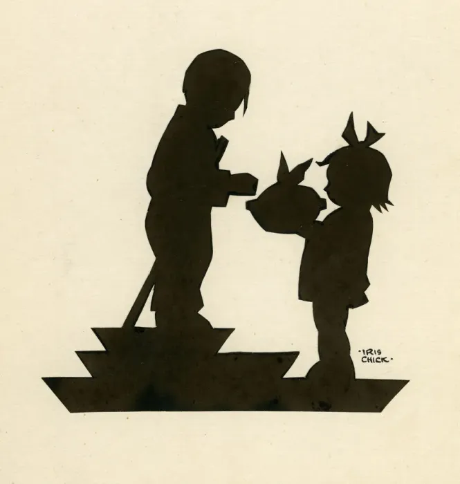 Framed Print : Original Artwork - Girl presenting pie to boy Framed Print : Original Artwork - Girl presenting pie to boy
