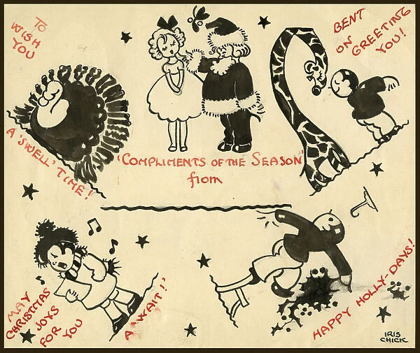 Original Artwork - Multi-scene Christmas card