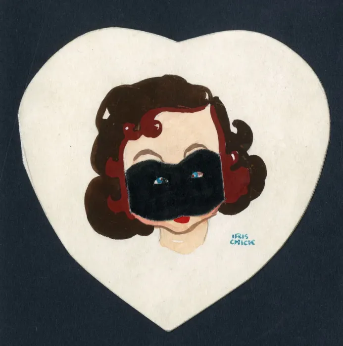 Framed Print : Original Artwork - Valentine card - woman in mask Framed Print : Original Artwork - Valentine card - woman in mask