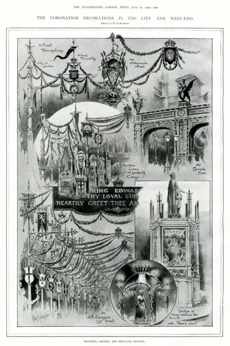 Framed Print : Original date for Coronation, decorations in London 1902 Framed Print : Original date for Coronation, decorations in London 1902