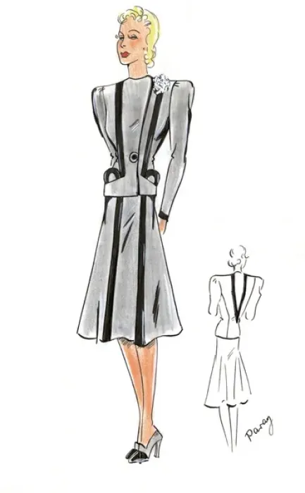 Framed Print : Original Fashion Illustration by Dora Sprinzel Framed Print : Original Fashion Illustration by Dora Sprinzel