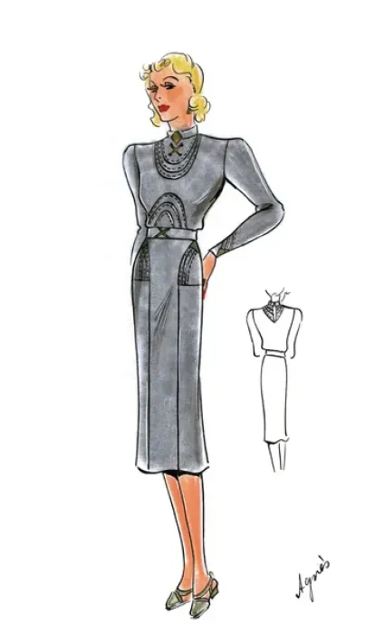 Framed Print : Original Fashion Illustration by Dora Sprinzel Framed Print : Original Fashion Illustration by Dora Sprinzel