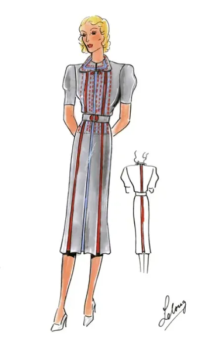 Framed Print : Original Fashion Illustration by Dora Sprinzel Framed Print : Original Fashion Illustration by Dora Sprinzel