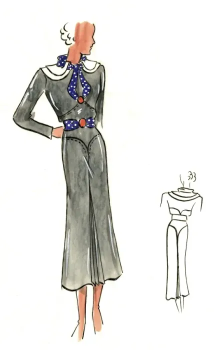 Framed Print : Original Fashion Illustration by Dora Sprinzel Framed Print : Original Fashion Illustration by Dora Sprinzel
