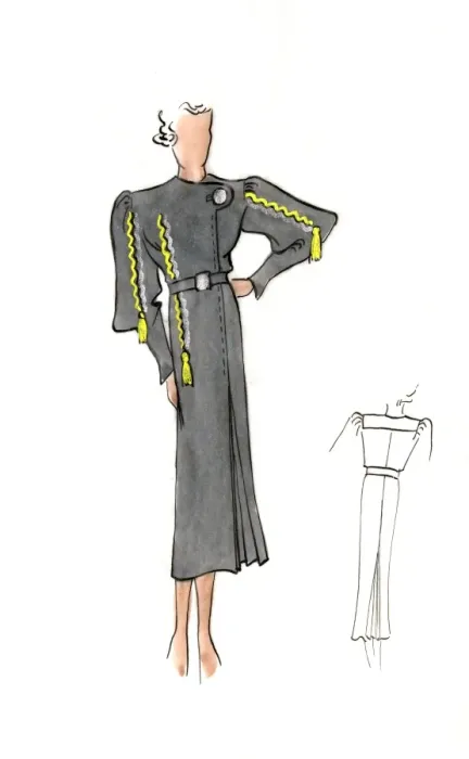 Framed Print : Original Fashion Illustration by Dora Sprinzel Framed Print : Original Fashion Illustration by Dora Sprinzel