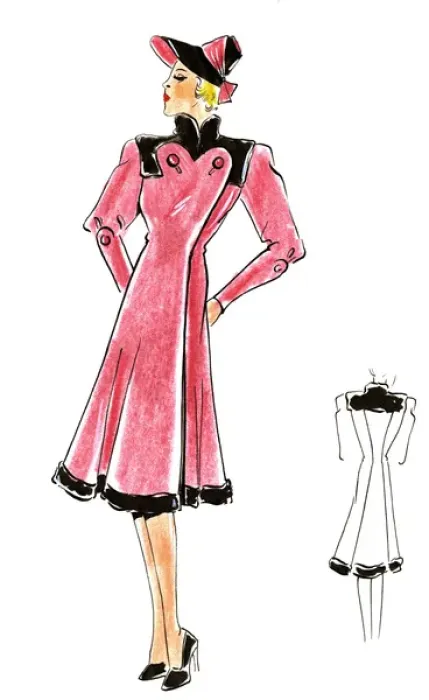 Framed Print : Original Fashion Illustration by Dora Sprinzel Framed Print : Original Fashion Illustration by Dora Sprinzel