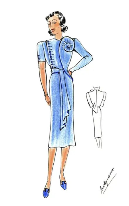 Framed Print : Original Fashion Illustration by Dora Sprinzel Framed Print : Original Fashion Illustration by Dora Sprinzel