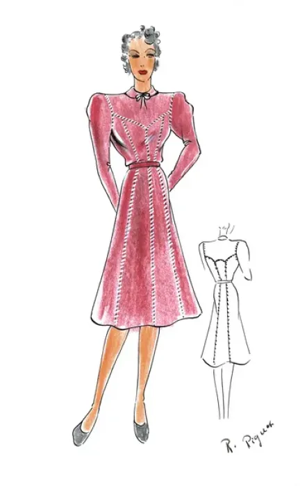 Framed Print : Original Fashion Illustration by Dora Sprinzel Framed Print : Original Fashion Illustration by Dora Sprinzel