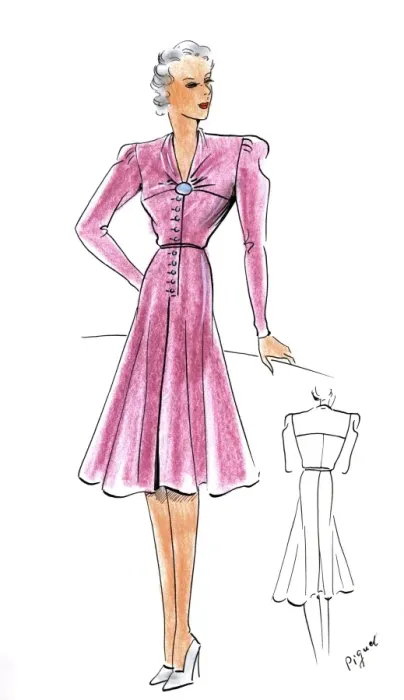Framed Print : Original Fashion Illustration by Dora Sprinzel Framed Print : Original Fashion Illustration by Dora Sprinzel