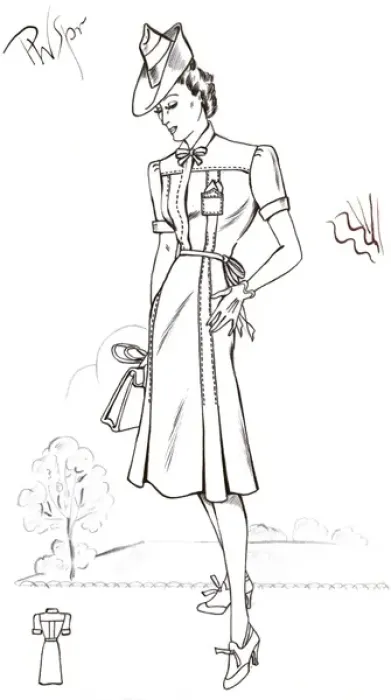 Framed Print : Original Fashion Illustration by Dora Sprinzel Framed Print : Original Fashion Illustration by Dora Sprinzel