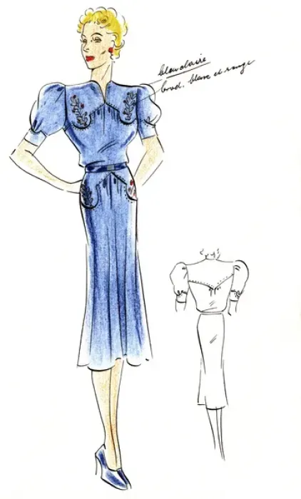 Framed Print : Original Fashion Illustration by Dora Sprinzel Framed Print : Original Fashion Illustration by Dora Sprinzel