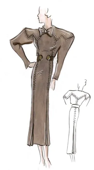 Framed Print : Original Fashion Illustration by Dora Sprinzel Framed Print : Original Fashion Illustration by Dora Sprinzel