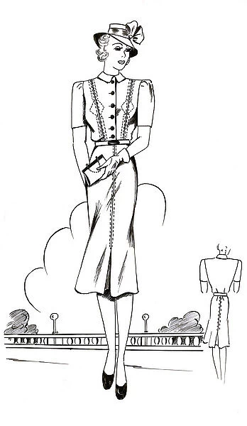 Original Fashion Illustration by Dora Sprinzel