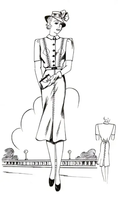 Framed Print : Original Fashion Illustration by Dora Sprinzel Framed Print : Original Fashion Illustration by Dora Sprinzel