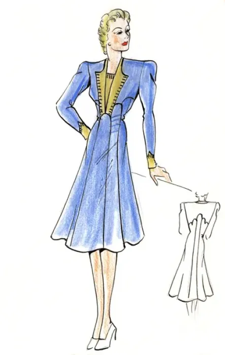 Framed Print : Original Fashion Illustration by Dora Sprinzel Framed Print : Original Fashion Illustration by Dora Sprinzel