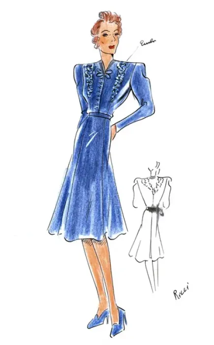 Framed Print : Original Fashion Illustration by Dora Sprinzel Framed Print : Original Fashion Illustration by Dora Sprinzel