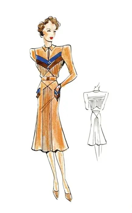 Framed Print : Original Fashion Illustration by Dora Sprinzel Framed Print : Original Fashion Illustration by Dora Sprinzel