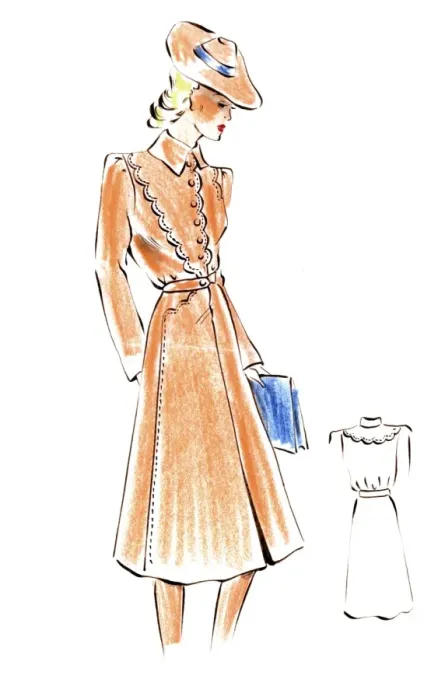 Framed Print : Original Fashion Illustration by Dora Sprinzel Framed Print : Original Fashion Illustration by Dora Sprinzel