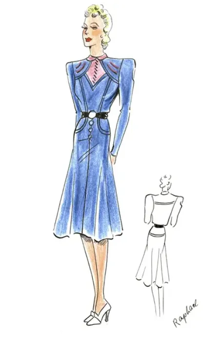 Framed Print : Original Fashion Illustration by Dora Sprinzel Framed Print : Original Fashion Illustration by Dora Sprinzel