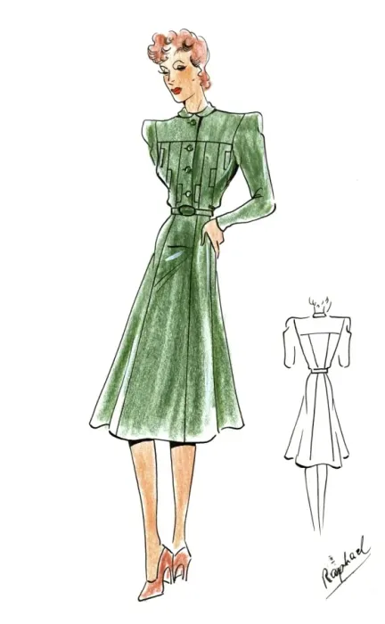 Framed Print : Original Fashion Illustration by Dora Sprinzel Framed Print : Original Fashion Illustration by Dora Sprinzel