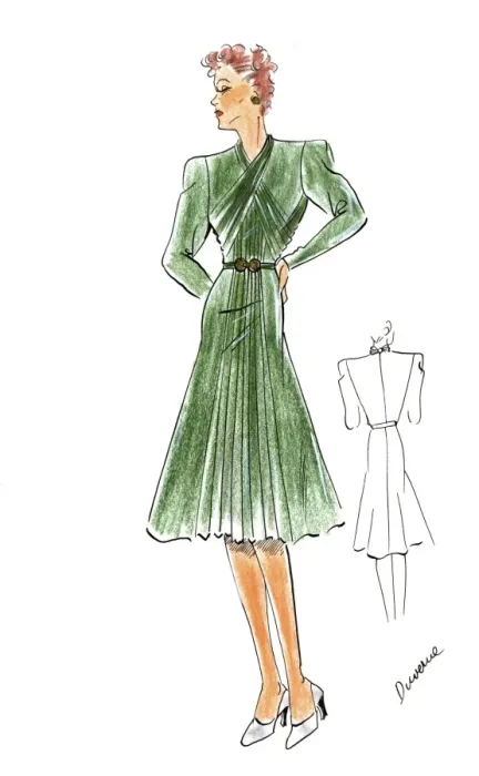 Framed Print : Original Fashion Illustration by Dora Sprinzel Framed Print : Original Fashion Illustration by Dora Sprinzel