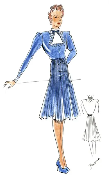 Framed Print : Original Fashion Illustration by Dora Sprinzel Framed Print : Original Fashion Illustration by Dora Sprinzel