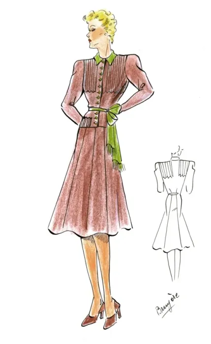 Framed Print : Original Fashion Illustration by Dora Sprinzel Framed Print : Original Fashion Illustration by Dora Sprinzel