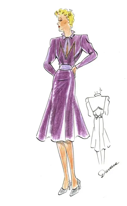 Framed Print : Original Fashion Illustration by Dora Sprinzel Framed Print : Original Fashion Illustration by Dora Sprinzel