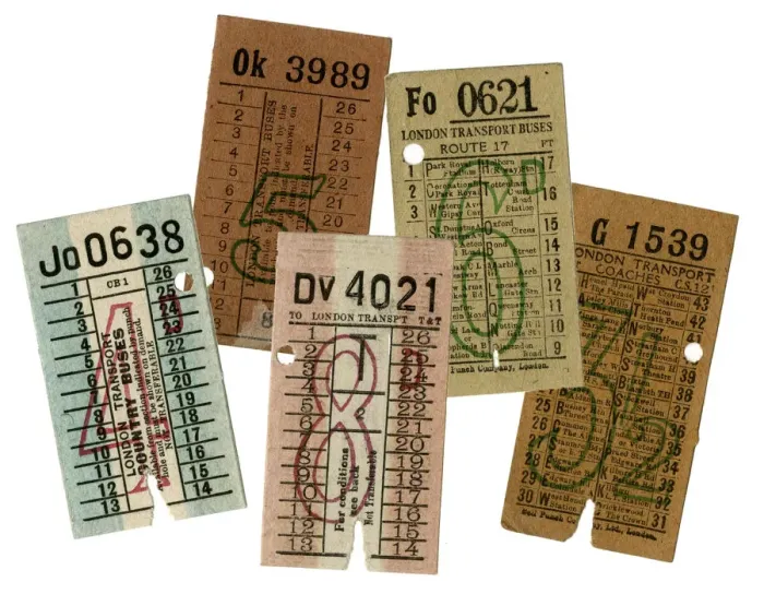 Framed Print : Original London Transport bus tickets -2 Framed Print : Original London Transport bus tickets -2