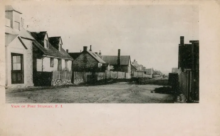 Framed Print : Original settlers cottages, Port Stanley, Falkland Islands