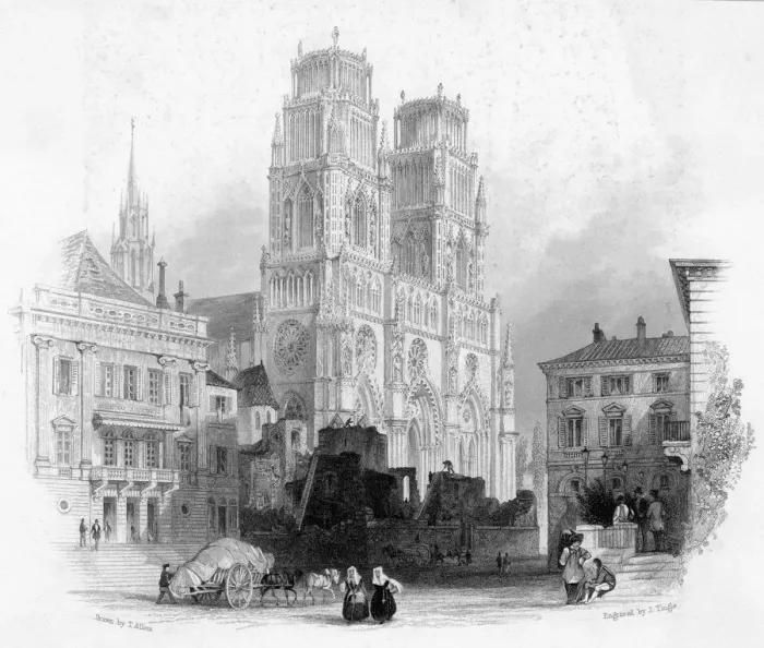 Framed Print : ORLEANS CATHEDRAL / 1830S Framed Print : ORLEANS CATHEDRAL / 1830S